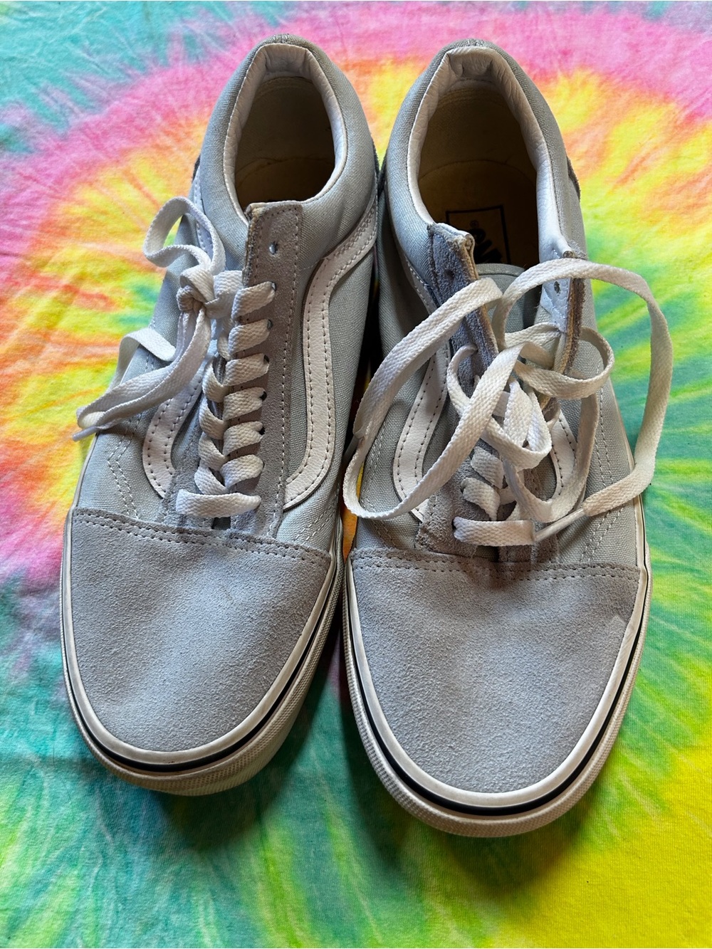 Vans Men's Low-Top Suede & Canvas Sneakers in Light Gray